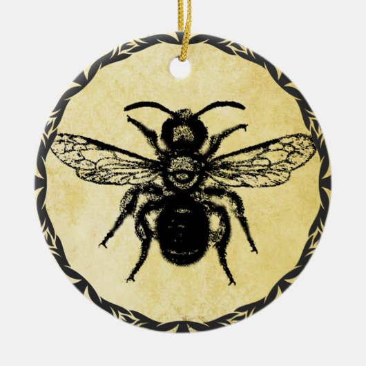 Monogrammatisches Ornament mit Vintager Biene (Vorne)