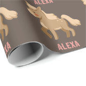 Monogrammatisches Personalisiertes Pferdeschlitten Geschenkpapier (Rolleneckpunkt)