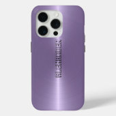 Monogrammatisches Schlichtes Plum Lila Metallic Ba Case-Mate iPhone Hülle (Rückseite)