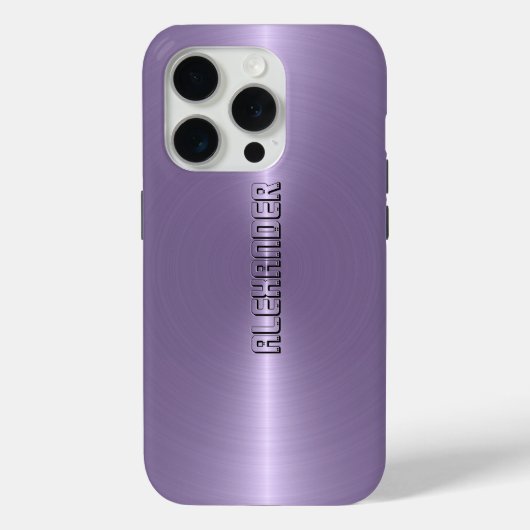 Monogrammatisches Schlichtes Plum Lila Metallic Ba Case-Mate iPhone Hülle (Rückseite)