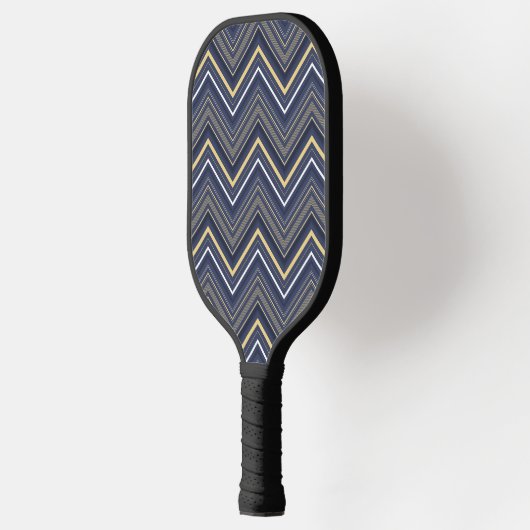 Monogrammatisches Zickzack Blau Pickleball Schläger (Links)