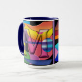 Monogrammatisierte, initialisierte Kaffee-Tasse Tasse (Vorderseite Links)