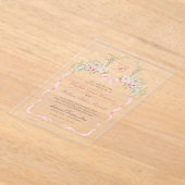Monogrammbänder und Blumen Hochzeit Acryleinladungen (Ablage )