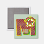 Monogrammbuchstabe m magnet (Vorderseite/Rückseite)