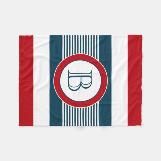 Monogrammdesign Fleecedecke (Vorderseite (Horizontal))