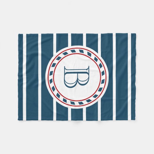 Monogrammdesign Fleecedecke (Vorderseite (Horizontal))