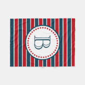 Monogrammdesign Fleecedecke (Vorderseite (Horizontal))