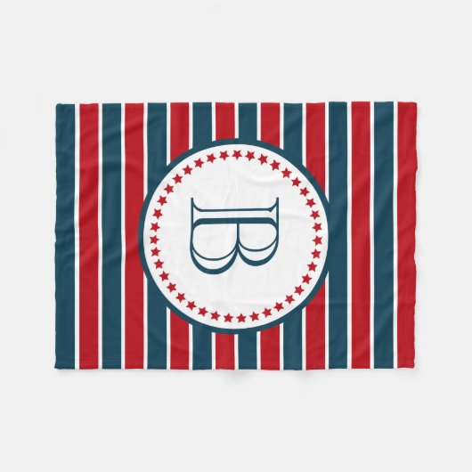 Monogrammdesign Fleecedecke (Vorderseite (Horizontal))