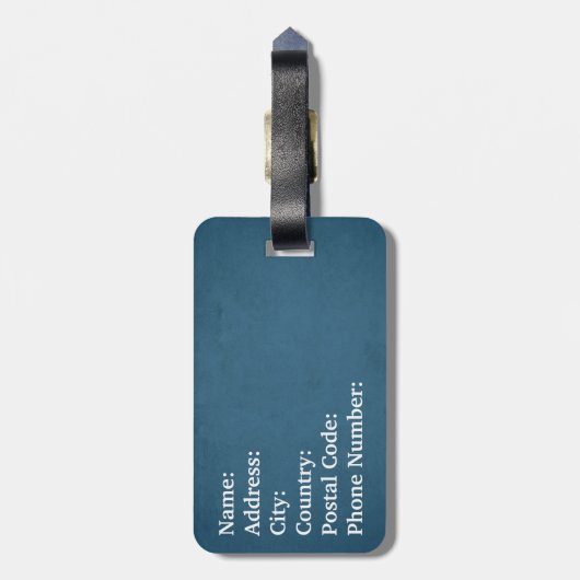 Monogrammdesign Gepäckanhänger (Rückseite vertikal)