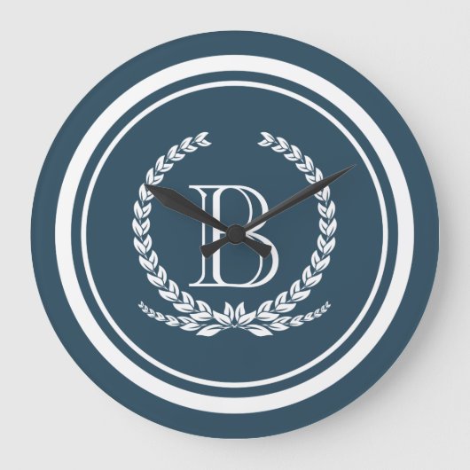 Monogrammdesign Große Wanduhr (Vorderseite)