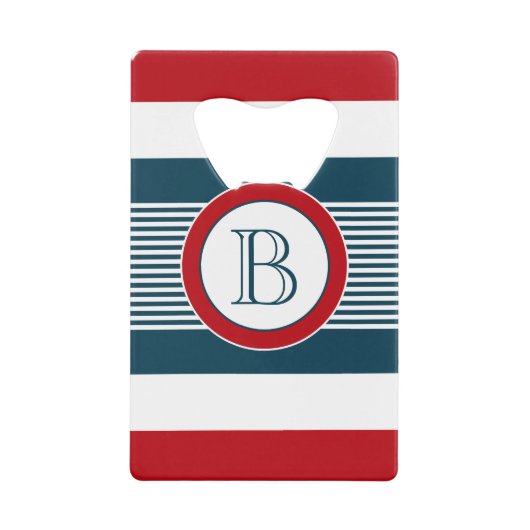 Monogrammdesign Kreditkarten Flaschenöffner (Vorderseite)