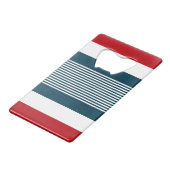 Monogrammdesign Kreditkarten Flaschenöffner (Rückseite Schrägansicht)