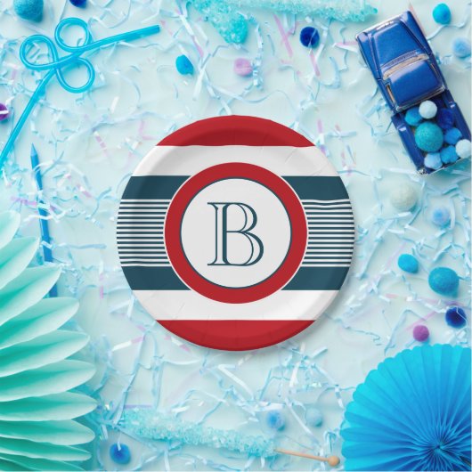 Monogrammdesign Pappteller (Party)