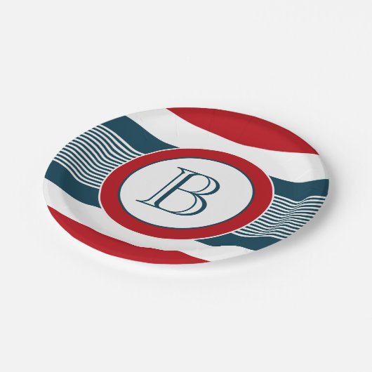 Monogrammdesign Pappteller (Schrägansicht)