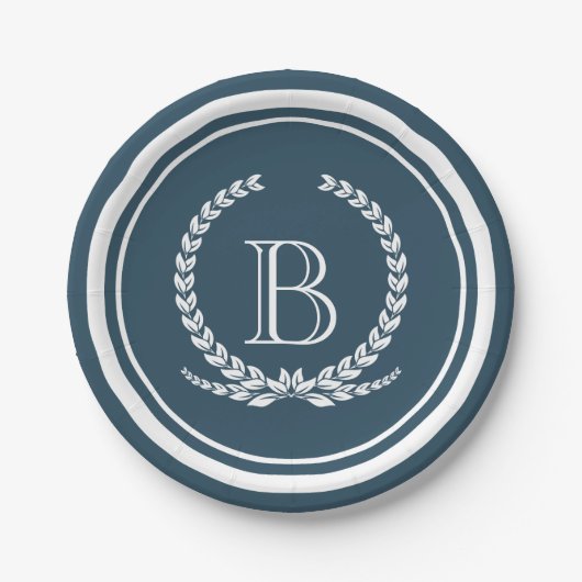 Monogrammdesign Pappteller (Vorderseite)