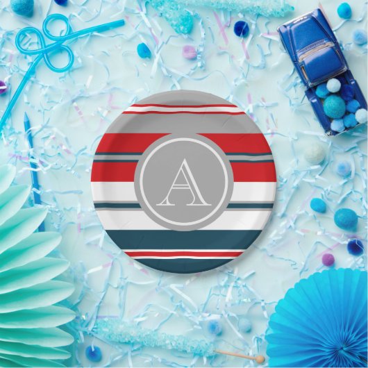 Monogrammdesign Pappteller (Party)