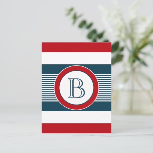 Monogrammdesign Postkarte (Stehend Vorderseite)