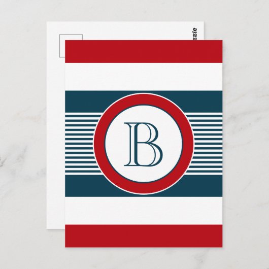 Monogrammdesign Postkarte (Vorne/Hinten)