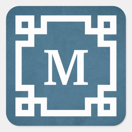 Monogrammdesign Quadratischer Aufkleber (Vorderseite)