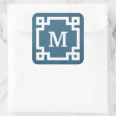 Monogrammdesign Quadratischer Aufkleber (Tasche)