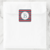 Monogrammdesign Quadratischer Aufkleber (Tasche)