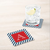 Monogrammdesign Rechteckiger Pappuntersetzer (Vor Ort)