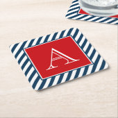 Monogrammdesign Rechteckiger Pappuntersetzer (angewinkelt)