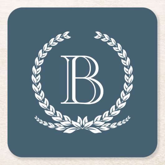 Monogrammdesign Rechteckiger Pappuntersetzer (Vorderseite)