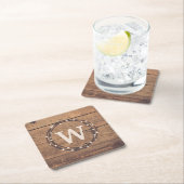 Monogrammdesign Rechteckiger Pappuntersetzer (Vor Ort)