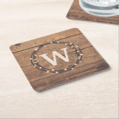 Monogrammdesign Rechteckiger Pappuntersetzer (angewinkelt)