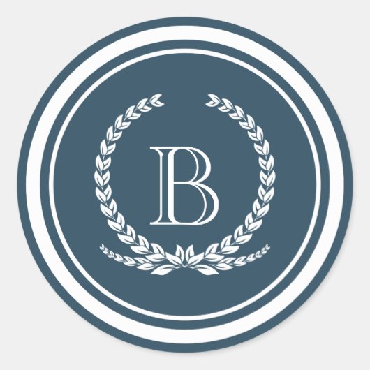 Monogrammdesign Runder Aufkleber (Vorderseite)