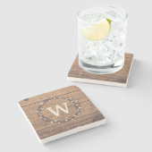 Monogrammdesign Steinuntersetzer (Seitenansicht)