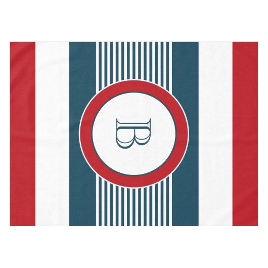 Monogrammdesign Tischdecke (Vorderseite (Horizontal))