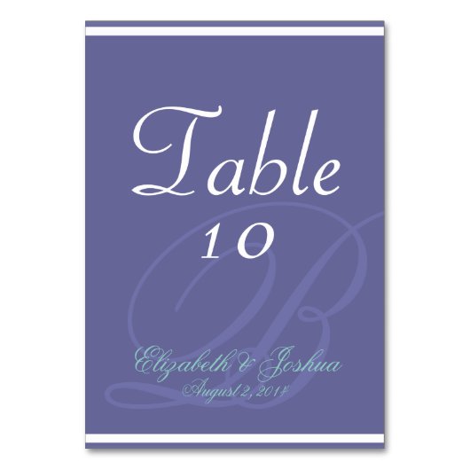 Monogrammdesign Tischnummer (Vorderseite)