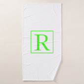 Monogramme Anfangsfarben Neon Grün Weiß farbiges B Badehandtuch (Badehandtuch)