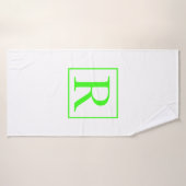 Monogramme Anfangsfarben Neon Grün Weiß farbiges B Badehandtuch (Badehandtuch)