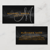 Monogramme aus Graustahl Visitenkarte (Vorne/Hinten)