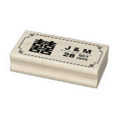 Monogramme & Double Happiness Chinese Wedding Gummistempel (Stempel)
