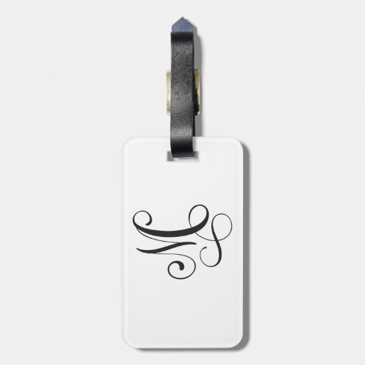 Monogramme Gepäckanhänger (Rückseite vertikal)