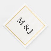 Monogramme Gold Black Individuelle Name Moderne Ho Serviette (Ecke)