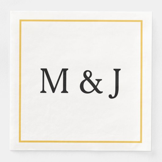 Monogramme Gold Black Individuelle Name Moderne Ho Serviette (Vorderseite)