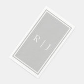 Monogramme Gray White Classy Trendy Wedding Serviette (Ecke)