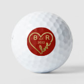 Monogramme/Initialen der Liebe des Herzens Golfball (Vorderseite)