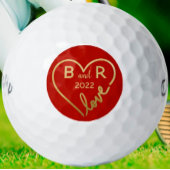 Monogramme/Initialen der Liebe des Herzens Golfball