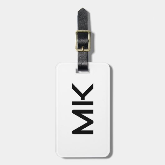 Monogramme Initialen Namensgeschenk Vorzug Schwarz Gepäckanhänger (Vorderseite vertikal)