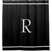 Monogramme Initials Schwarz-weiße benutzerdefinier Duschvorhang (Vorderseite)