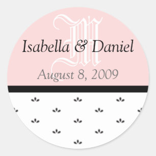 Monogramme mit Blumenklammern geben Siegel Runder Aufkleber