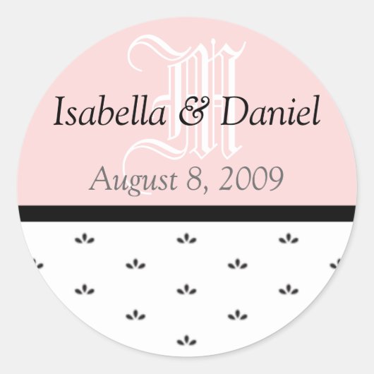 Monogramme mit Blumenklammern geben Siegel Runder Aufkleber (Vorderseite)