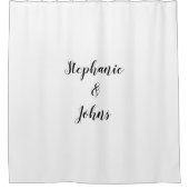 Monogramme mit doppeltem Individuelle Name Schwarz Duschvorhang (Vorderseite)