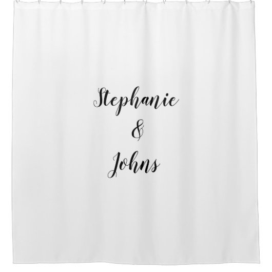 Monogramme mit doppeltem Individuelle Name Schwarz Duschvorhang (Vorderseite)
